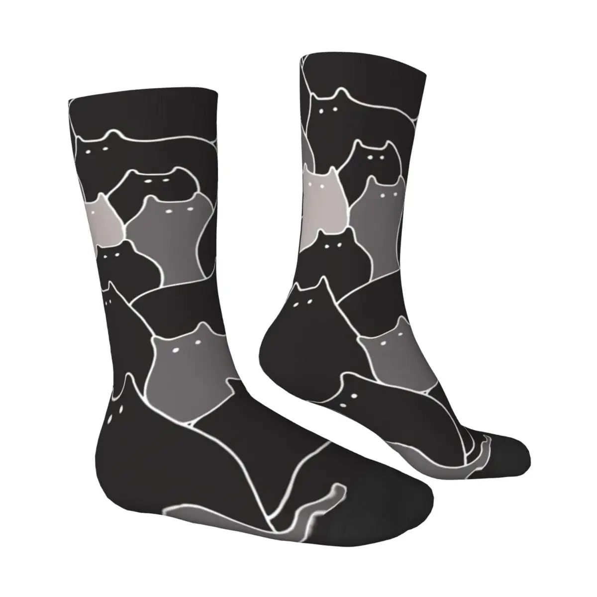 ⭐ Fun Black Cat Stockings — Lots of Cats Gothic Socks - Image 3