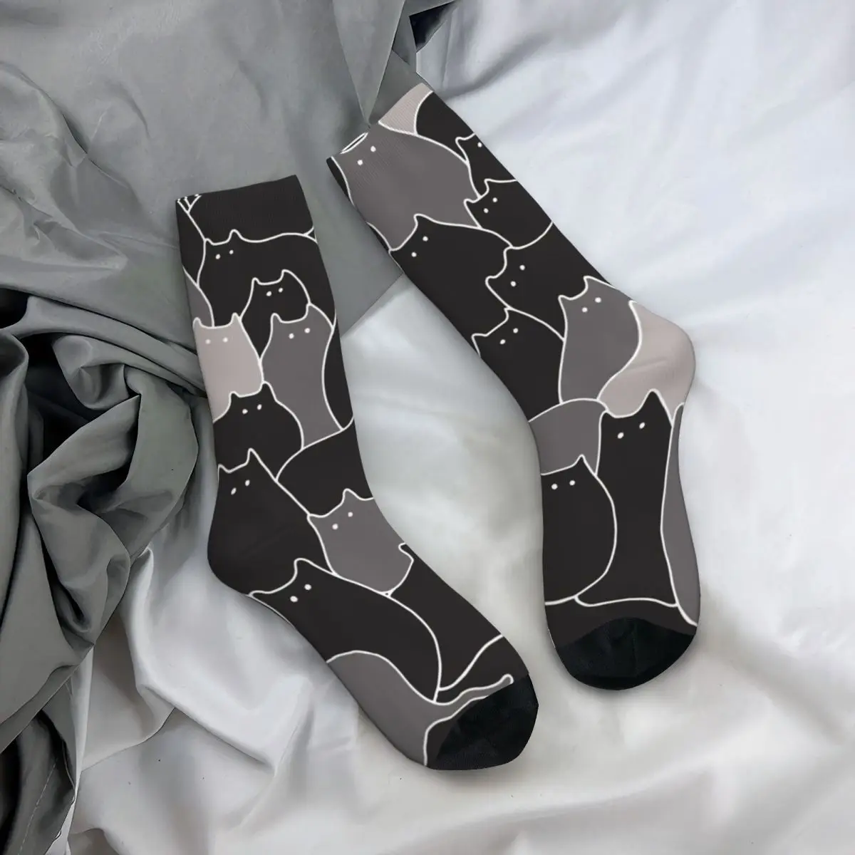 ⭐ Fun Black Cat Stockings — Lots of Cats Gothic Socks - Image 7