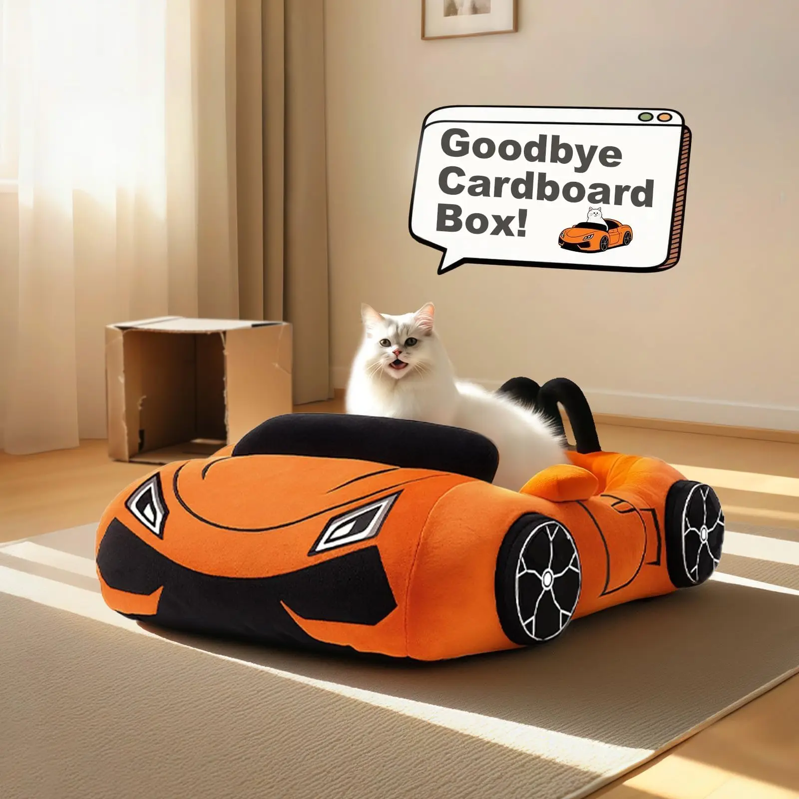 ⭐ Supercar Cat Bed – Plush Racing Comfort for Fast Felines - Image 8