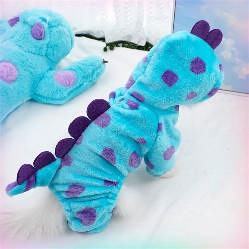 ⭐Dinosaur Plush Pet Costume – 4‑Leg Flannel Jumpsuit for Cats & Dogs - Image 7