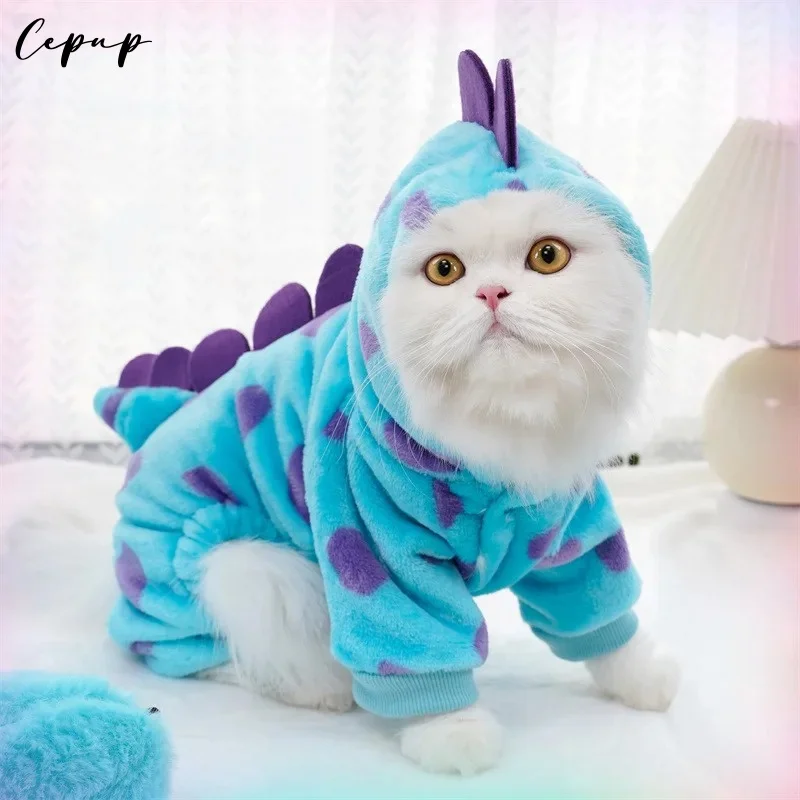 ⭐Dinosaur Plush Pet Costume – 4‑Leg Flannel Jumpsuit for Cats & Dogs - Image 2