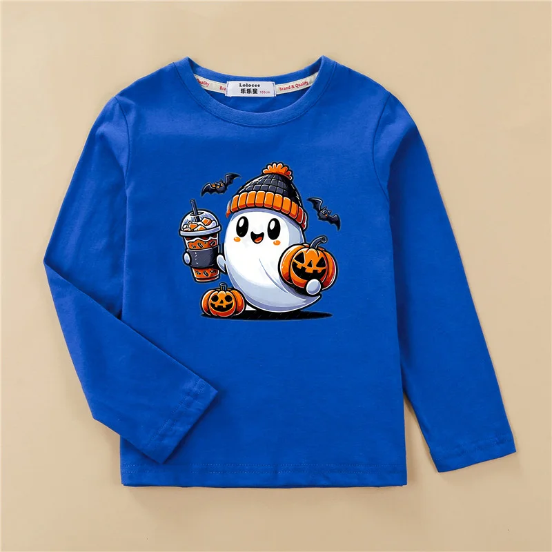⭐ Halloween Pumpkin Kids Long Sleeve – Cartoon Autumn Tee (3–14T) - Image 11