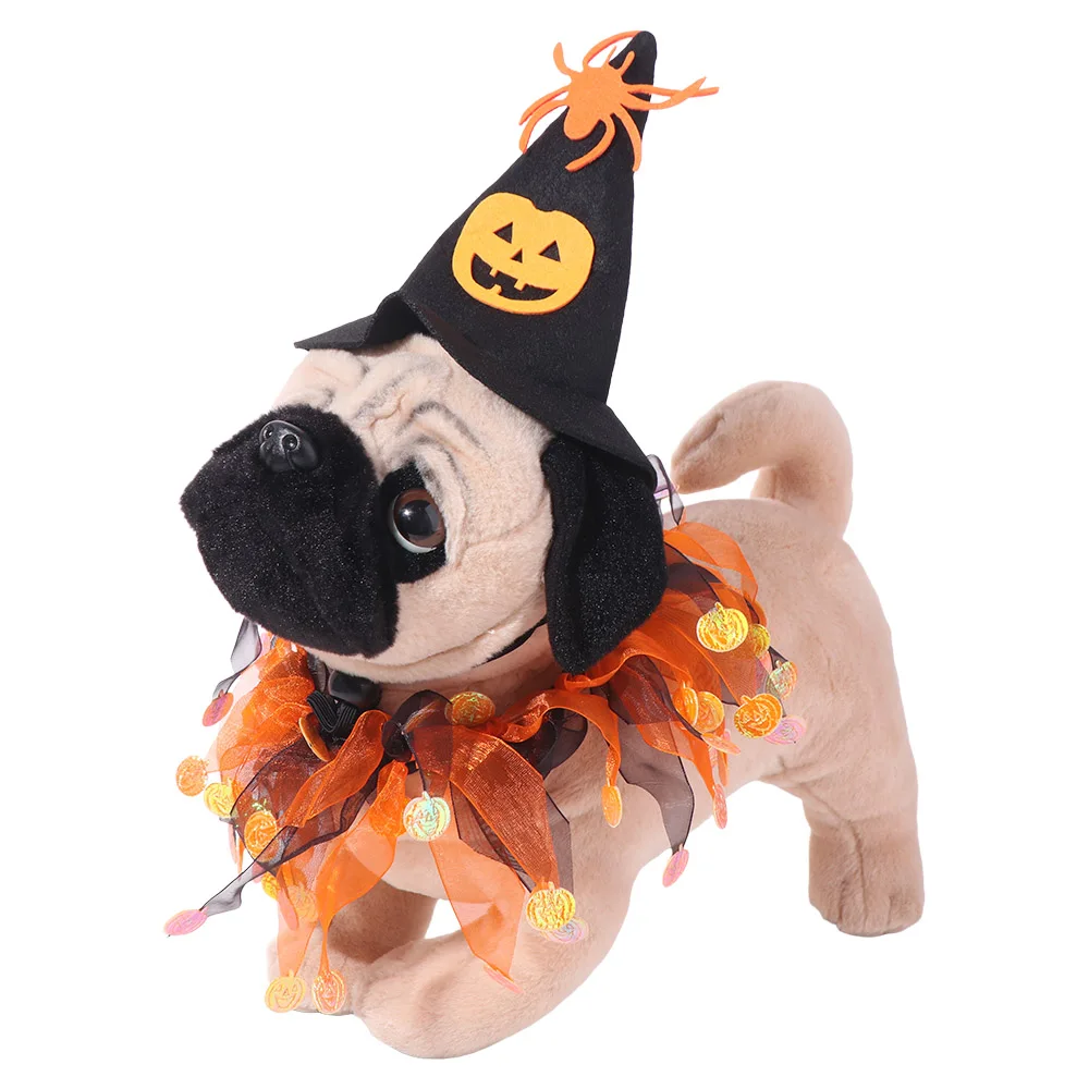 ⭐Kawaii Pumpkin Halloween Cat Costume – Adjustable Collar, Hat & Mesh Scarf Set - Image 10