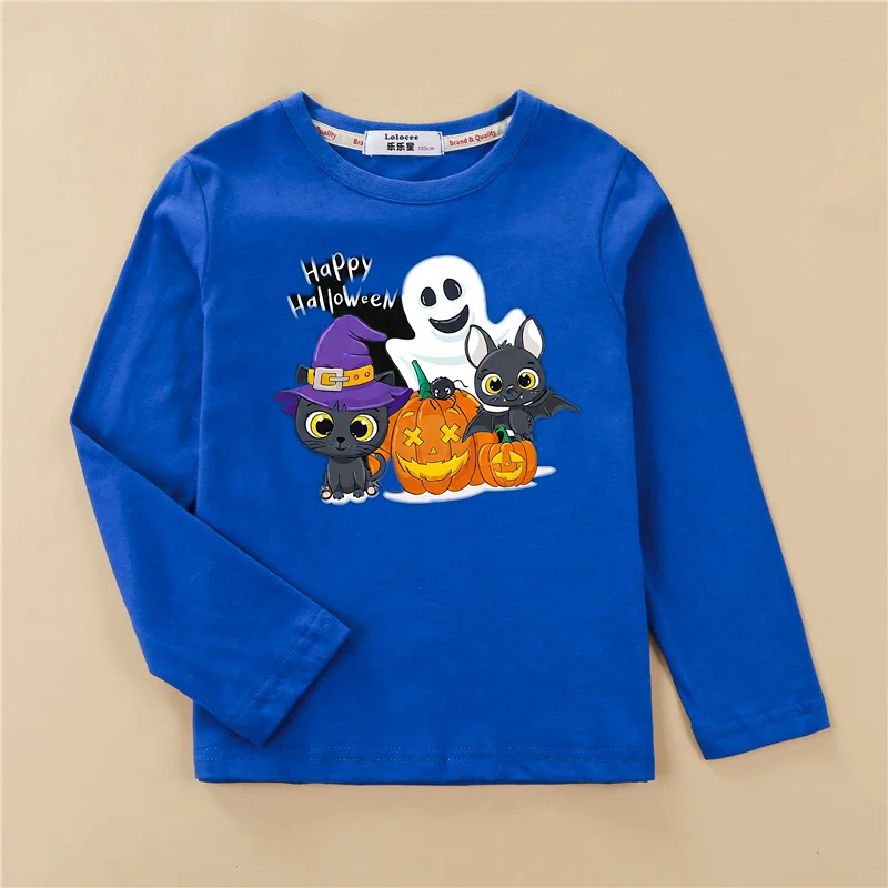 ⭐ Halloween Pumpkin Kids Long Sleeve – Cartoon Autumn Tee (3–14T) - Image 4