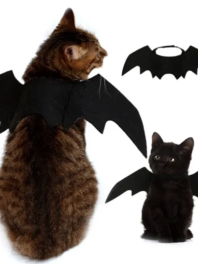⭐Black Bat Wings Halloween Harness – Cute Cosplay Costume for Cats & Small Dogs
