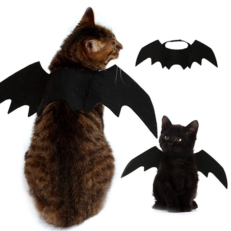 ⭐Black Bat Wings Halloween Harness – Cute Cosplay Costume for Cats & Small Dogs