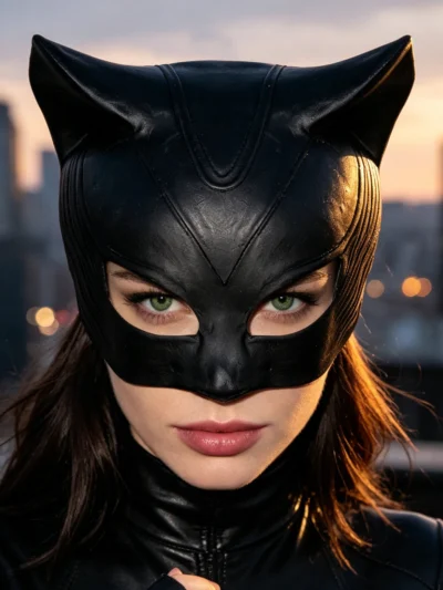 ⭐Realistic Latex Cat Mask – Soft Half‑Face Cosplay for Masquerade & Carnival