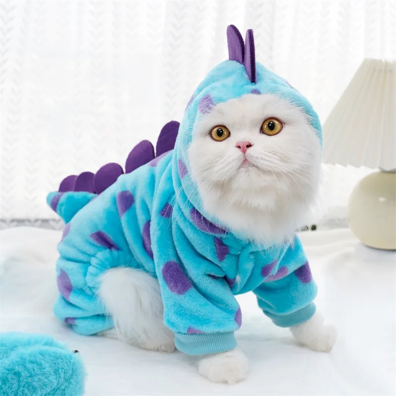 ⭐Dinosaur Plush Pet Costume – 4‑Leg Flannel Jumpsuit for Cats & Dogs - Image 10