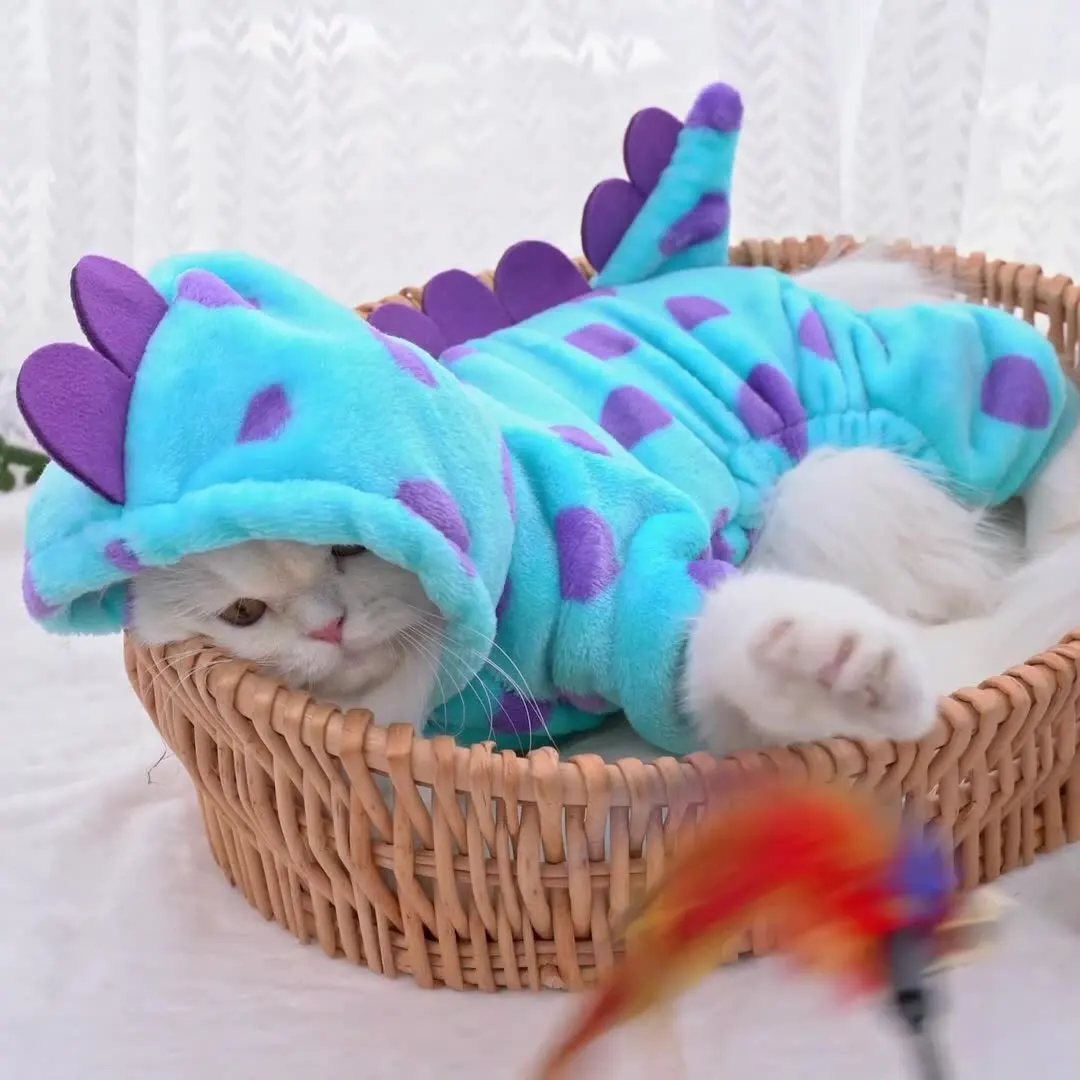 ⭐Dinosaur Plush Pet Costume – 4‑Leg Flannel Jumpsuit for Cats & Dogs - Image 13