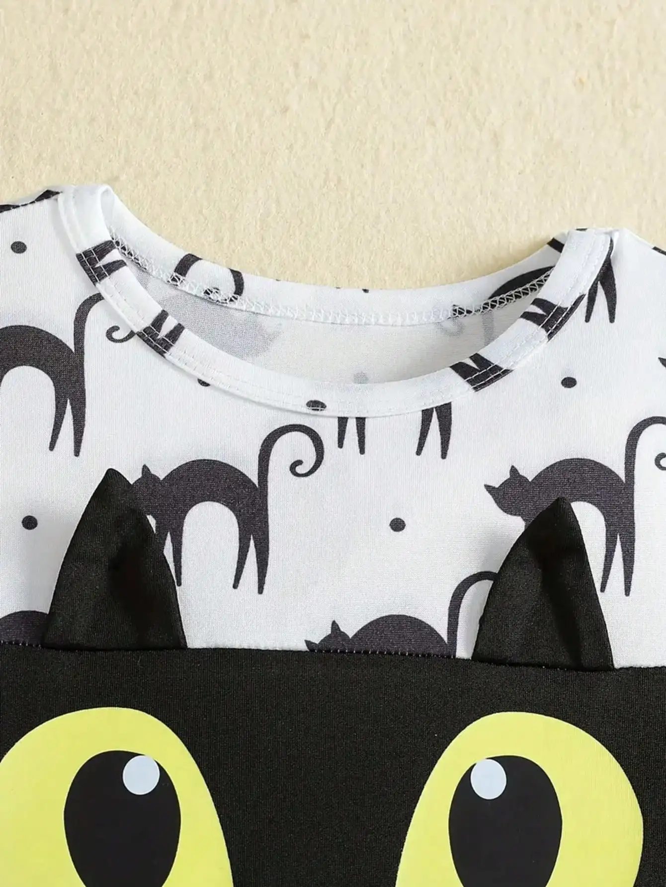⭐ Cute Black Cat Long‑Sleeve Chiffon Dress – Big Eyes Yarn Skirt for Girls - Image 4