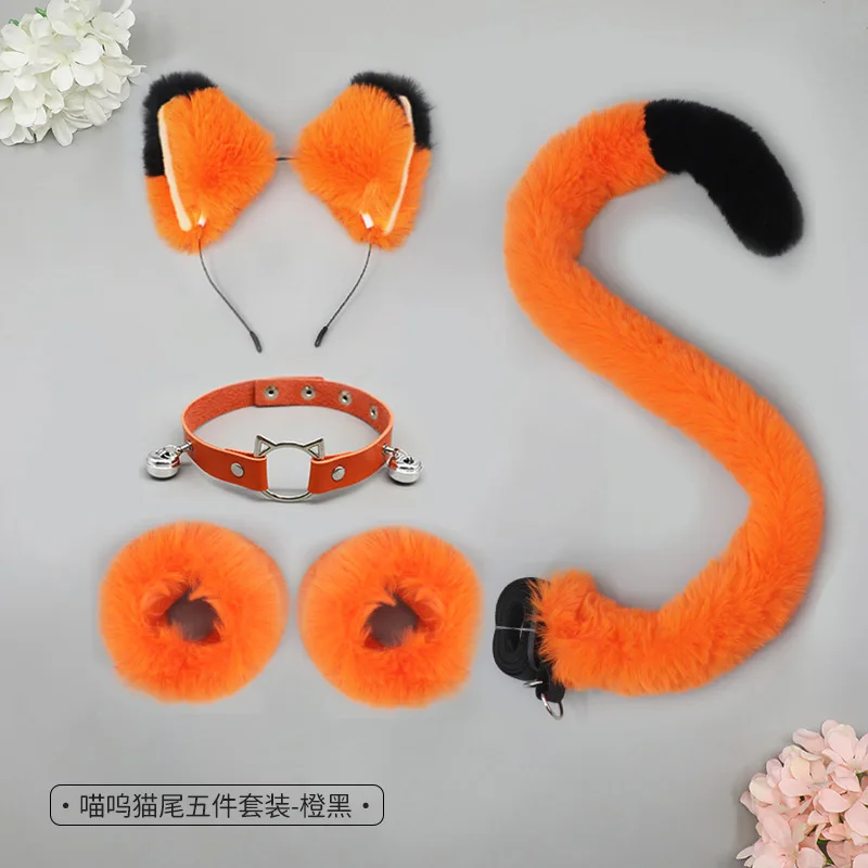 ⭐Cat Ear & Tail Cosplay Set with Plush Wristband and Bell Choker – Cute Lolita Dress‑Up Accessories - Image 8
