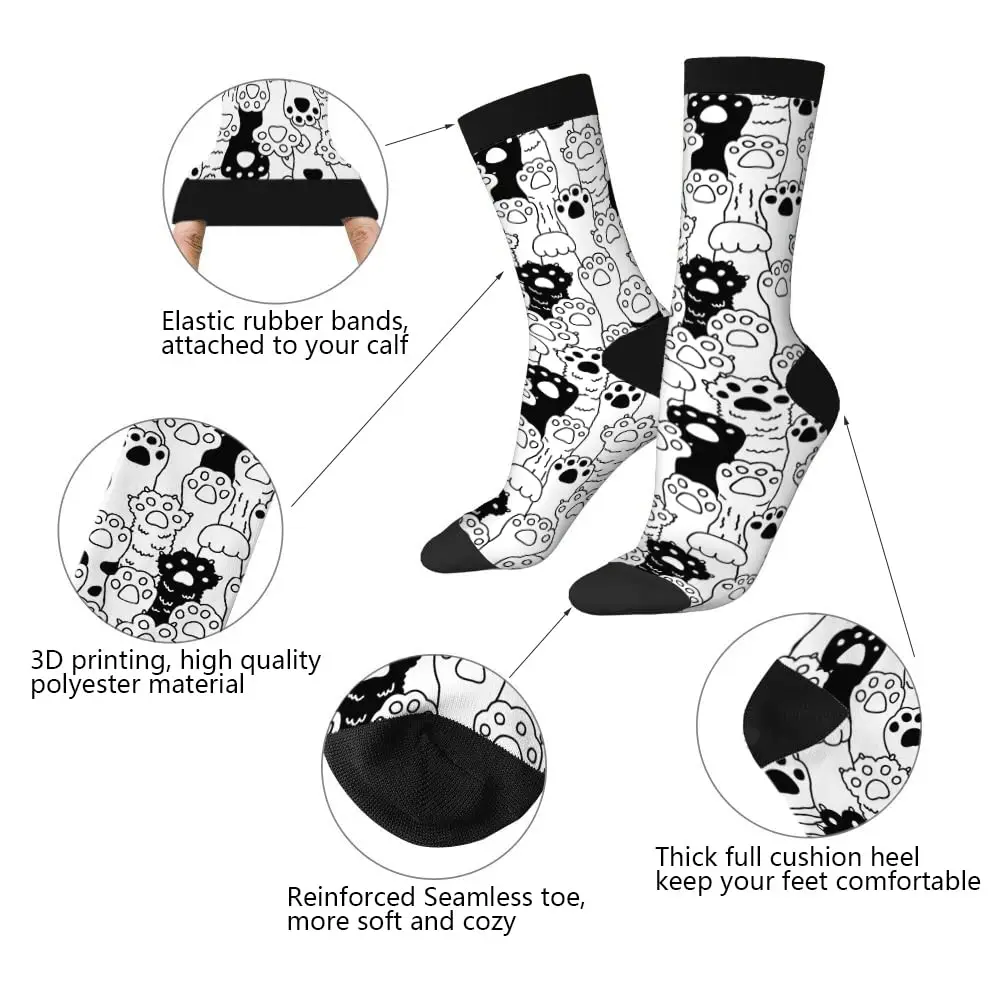 ⭐ Cat Paw Funny Meow Claw Contrast Crew Socks - Image 3