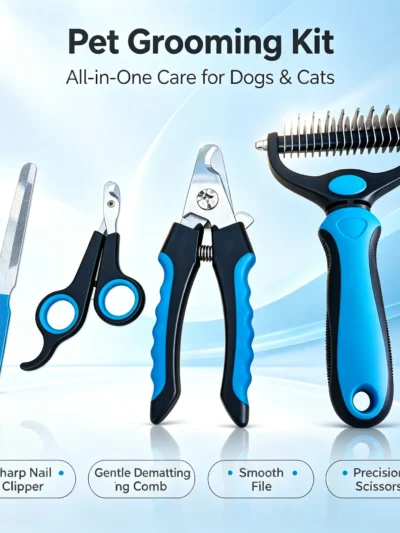 ⭐ Complete Cat & Dog Grooming Set – Nail Clippers, Unknotting Comb & Cleaning Tools