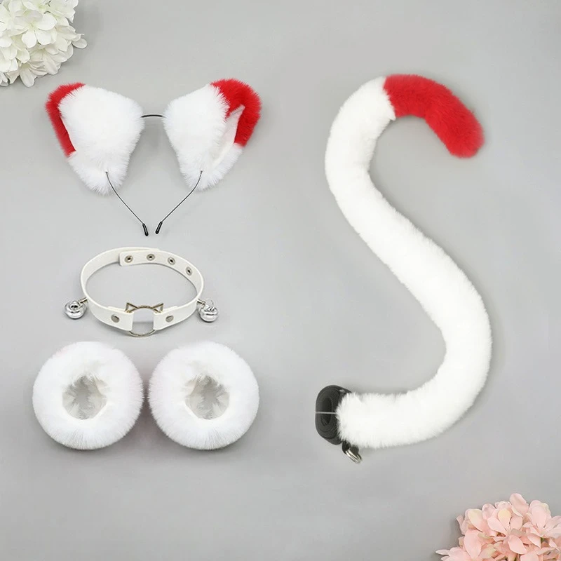 ⭐Cat Ear & Tail Cosplay Set with Plush Wristband and Bell Choker – Cute Lolita Dress‑Up Accessories - Image 3