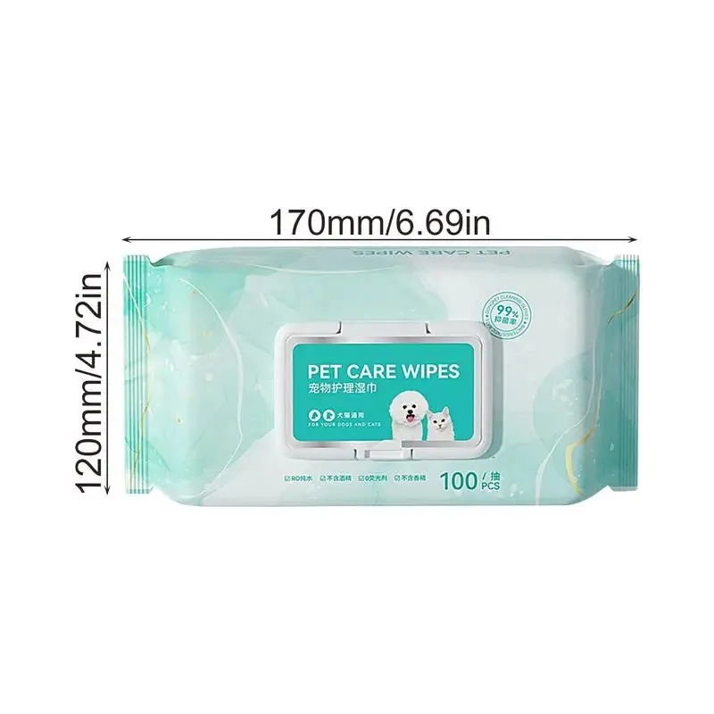 ⭐ 100‑Sheet Pure Water Pet Wipes – Deodorizing, Tear‑Stain & Moisturizing Care - Image 6