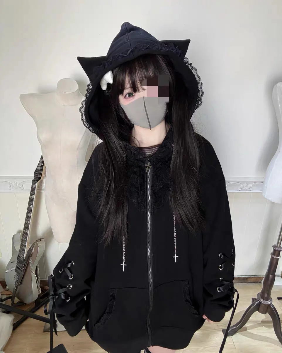 ⭐ Kawaii Cat Ears Bandage Hoodie – Aesthetic Streetwear - Image 11