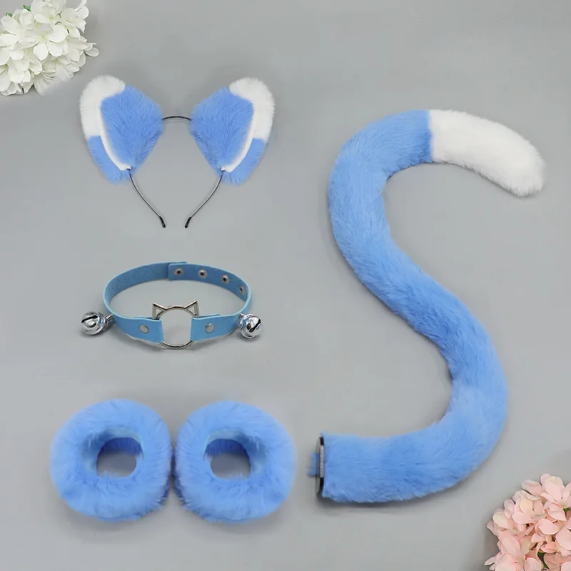 ⭐Cat Ear & Tail Cosplay Set with Plush Wristband and Bell Choker – Cute Lolita Dress‑Up Accessories - Image 11