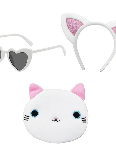 ⭐ Girls 3‑Piece Cat Ear Headband, Purse & Glasses Set – Party Dress‑Up Accessories