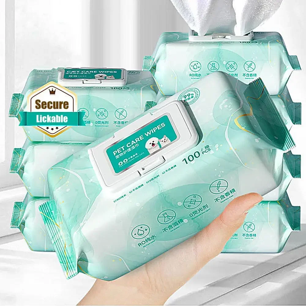 ⭐ 100‑Sheet Pure Water Pet Wipes – Deodorizing, Tear‑Stain & Moisturizing Care - Image 10