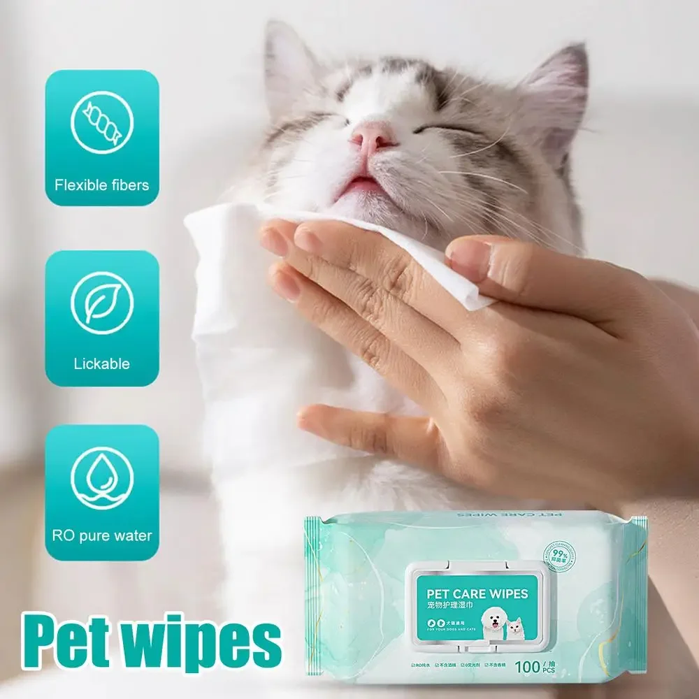 ⭐ 100‑Sheet Pure Water Pet Wipes – Deodorizing, Tear‑Stain & Moisturizing Care - Image 8