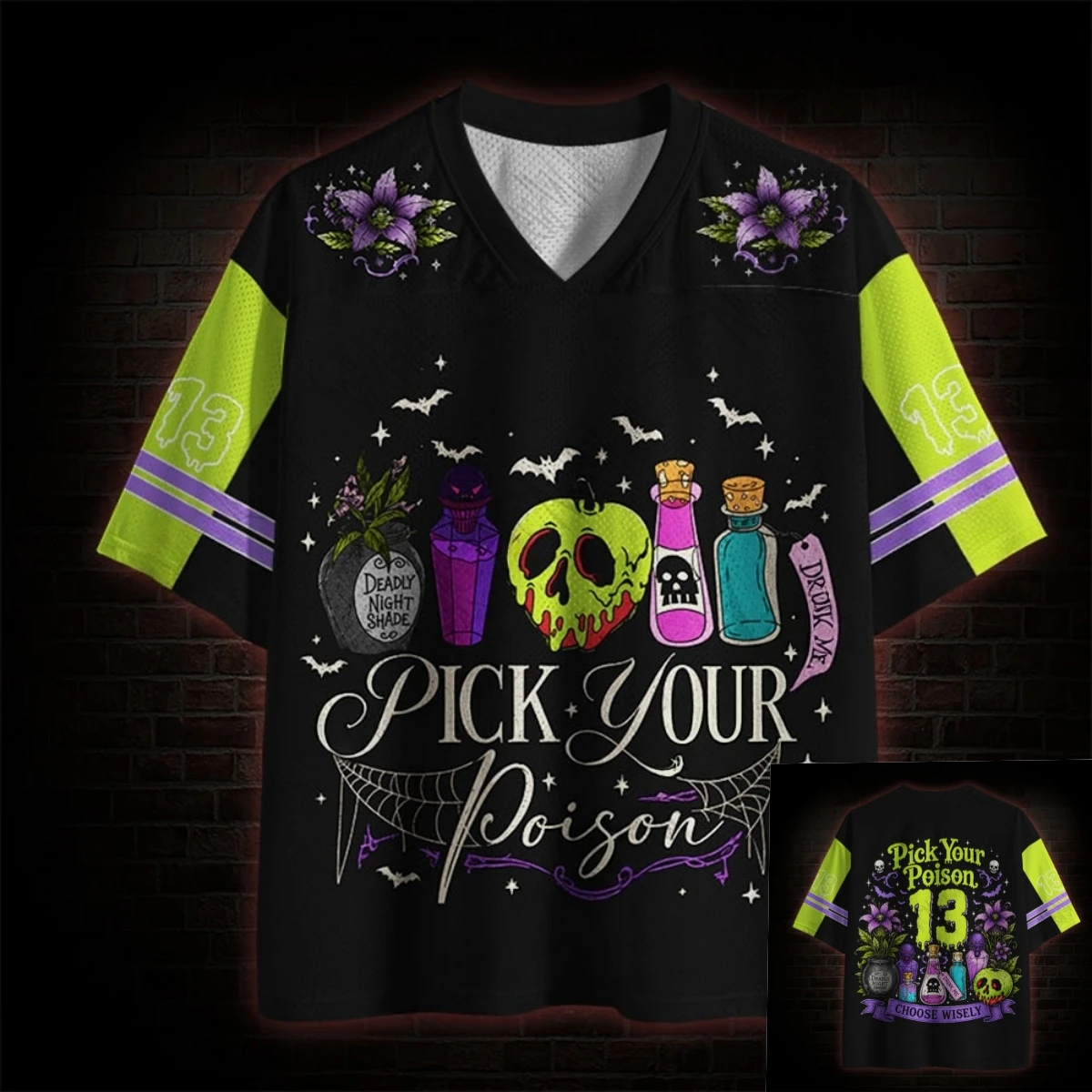 ⭐ Halloween Retro Gothic Cat Jersey – Vintage Pumpkin & Skull Graphic - Image 9