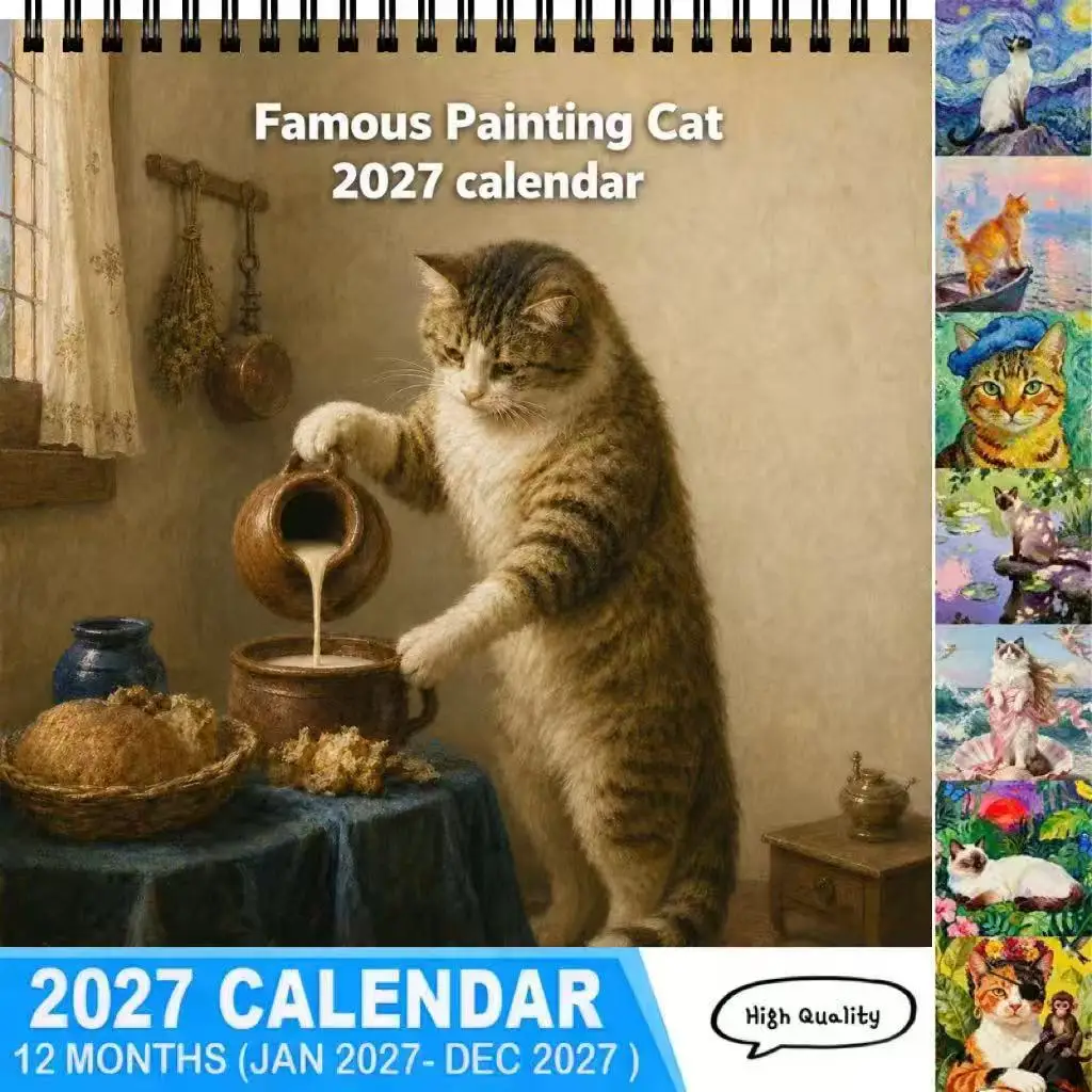 ⭐ 2027 Famous Painting Cat Wall Calendar – A Year of Artistic Feline Charm - Image 5