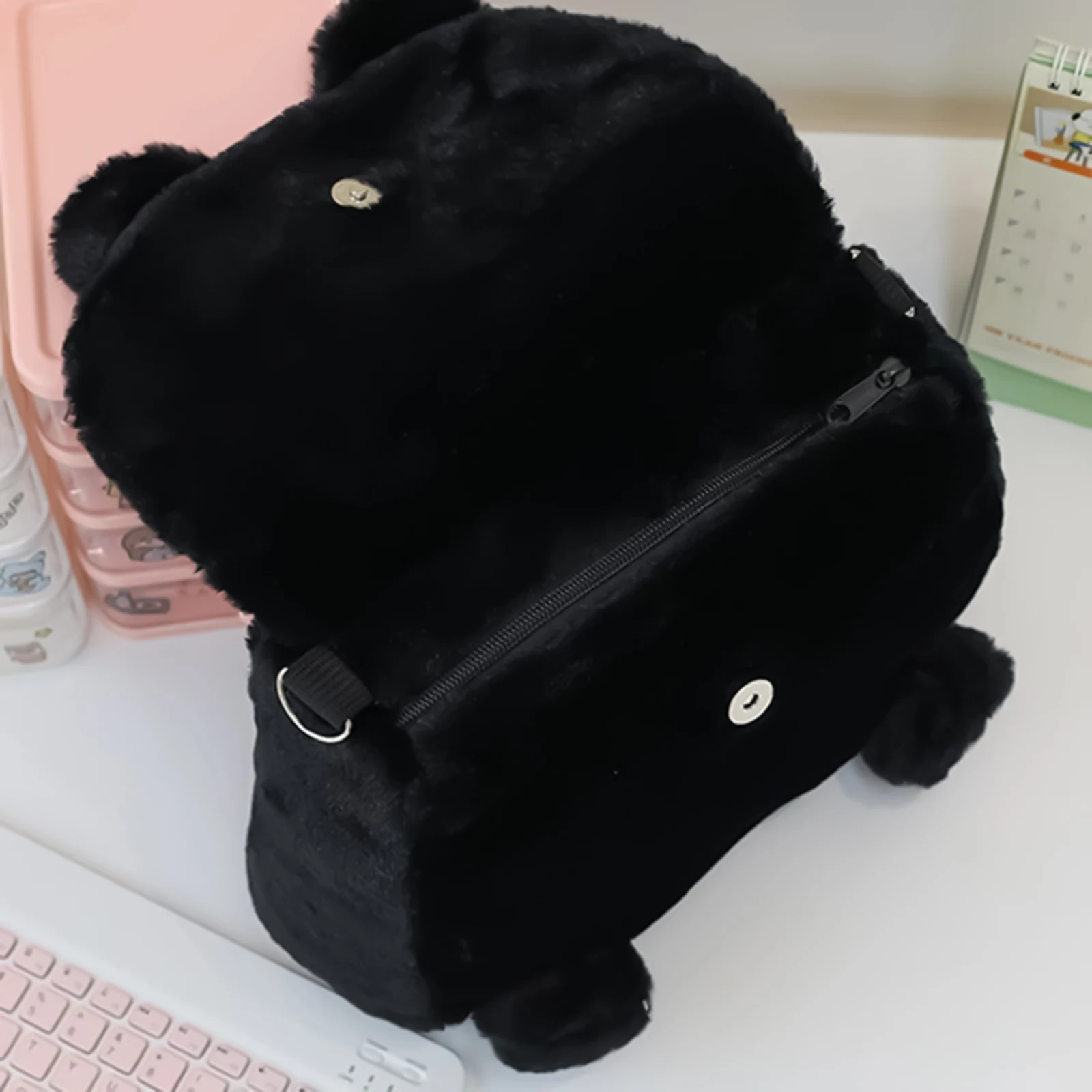 ⭐ Midnight Plush Cat Backpack – Large Capacity School & Travel Bag - Image 3