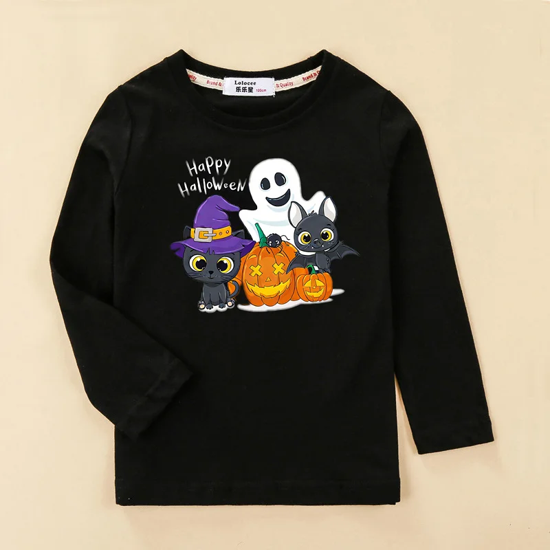 ⭐ Halloween Pumpkin Kids Long Sleeve – Cartoon Autumn Tee (3–14T) - Image 14