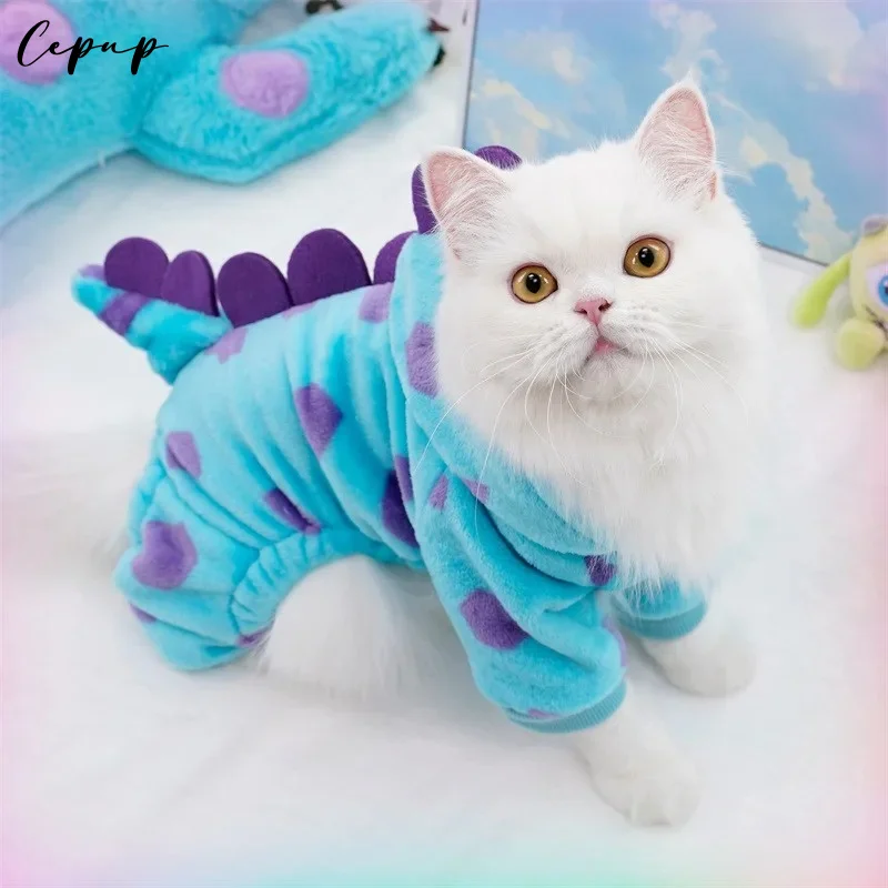 ⭐Dinosaur Plush Pet Costume – 4‑Leg Flannel Jumpsuit for Cats & Dogs - Image 3