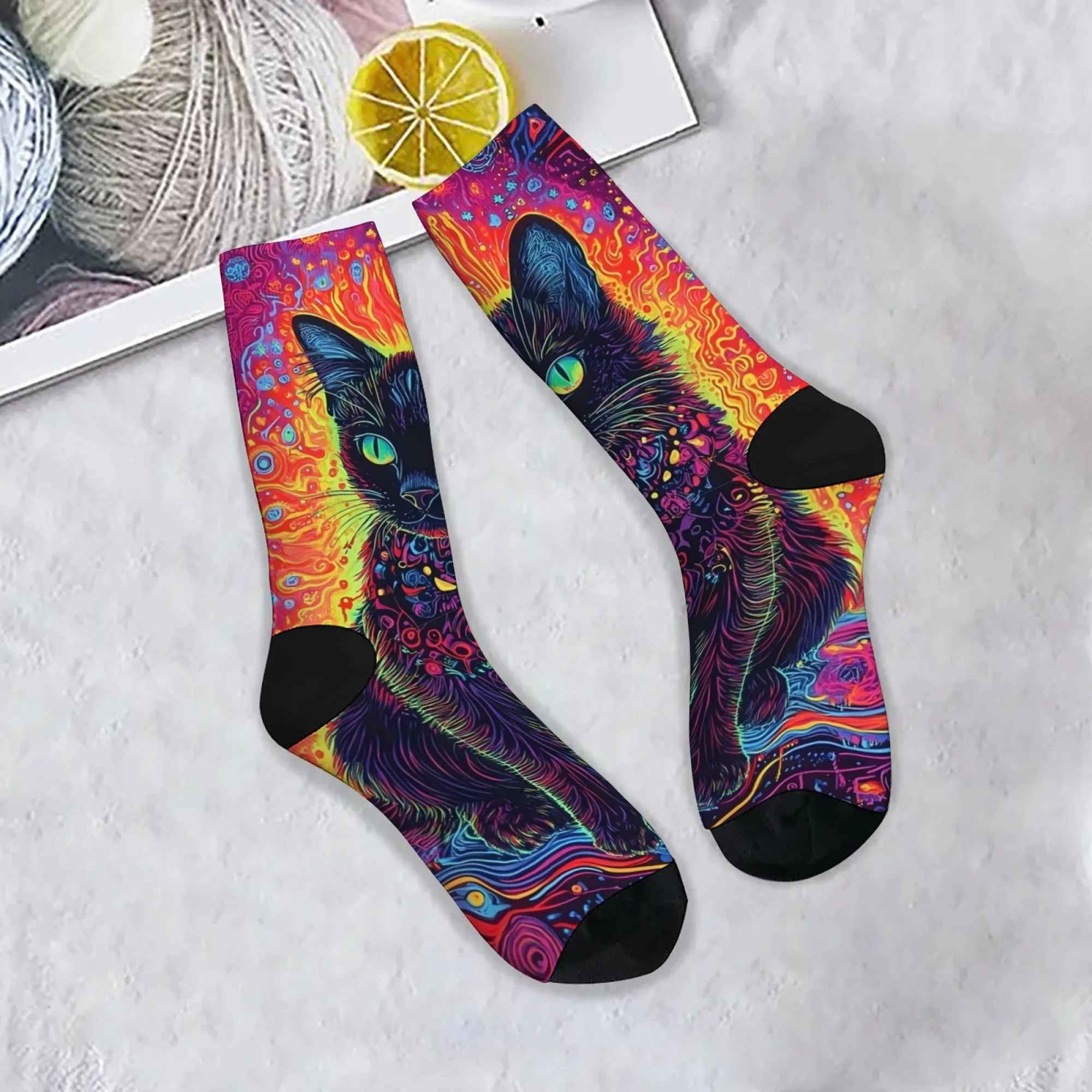 ⭐Fantasy Black Cat Harajuku Street Socks