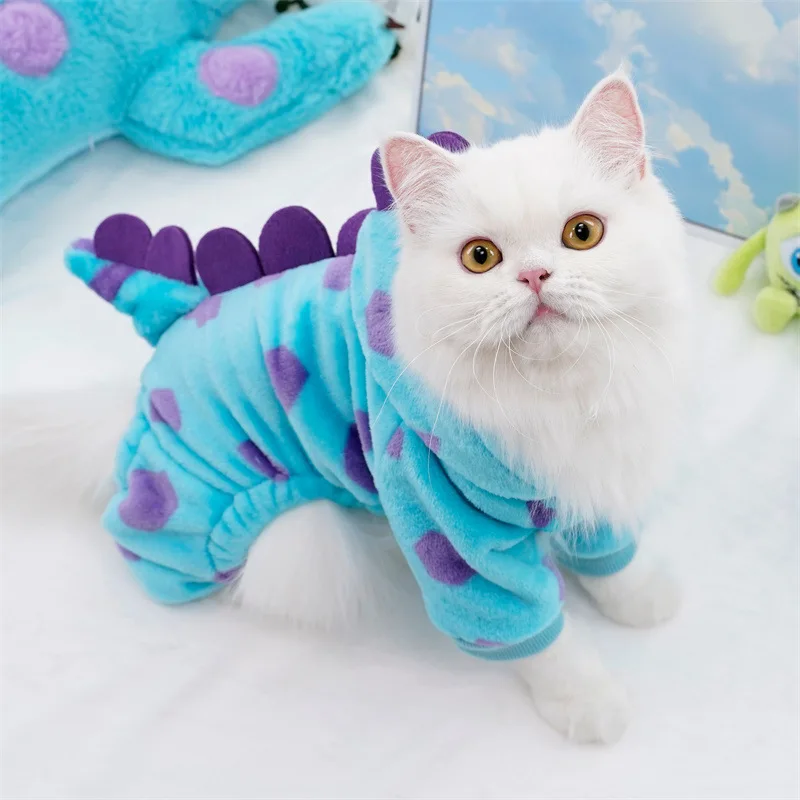 ⭐Dinosaur Plush Pet Costume – 4‑Leg Flannel Jumpsuit for Cats & Dogs - Image 9