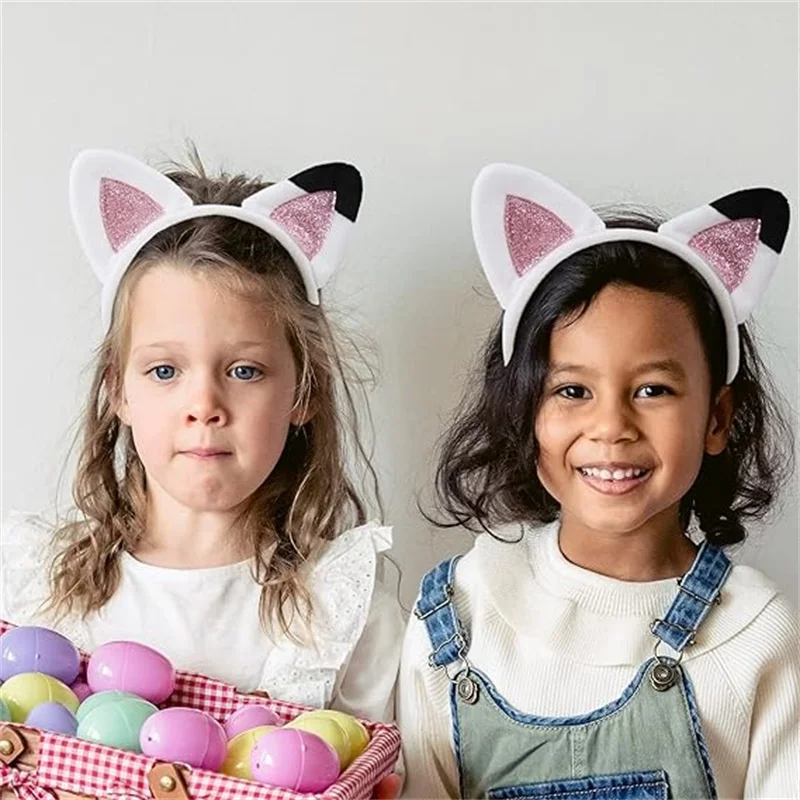 ⭐ Cute Baby Girls Cat Ears Glitter Headband – Kawaii Toddler Party Accessory - Image 3