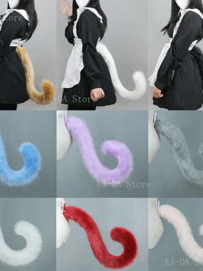 ⭐ Kawaii Plush Cat Tail 80cm – Furry Cosplay Accessory for JK, Lolita & Anime Fans
