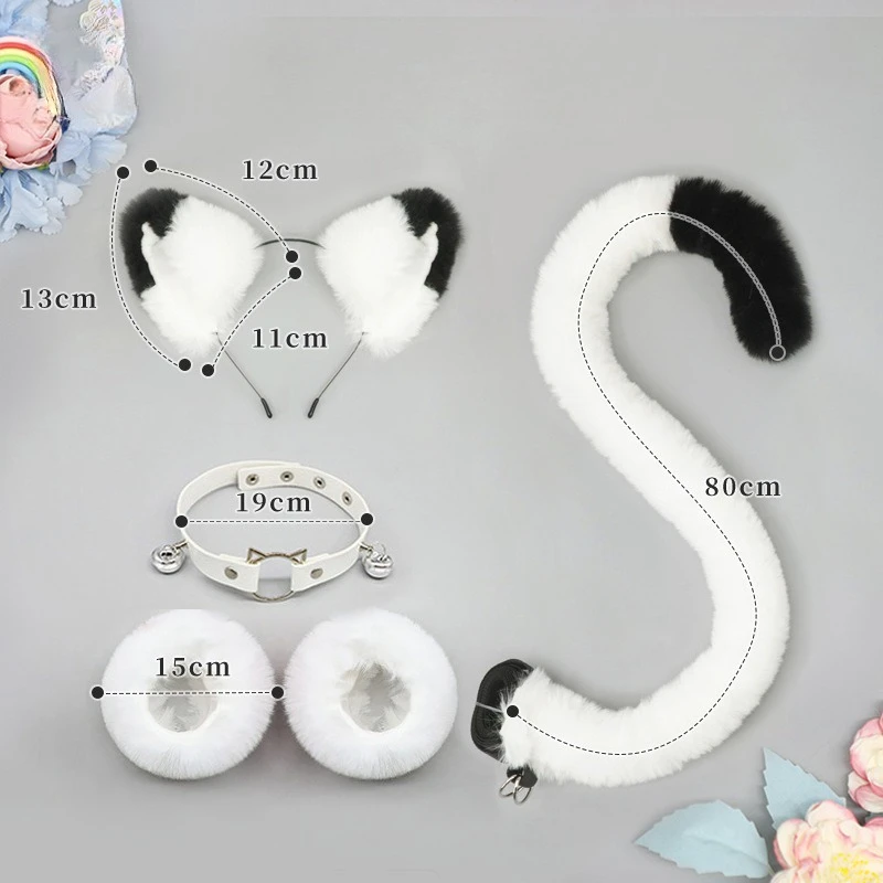 ⭐Cat Ear & Tail Cosplay Set with Plush Wristband and Bell Choker – Cute Lolita Dress‑Up Accessories - Image 5