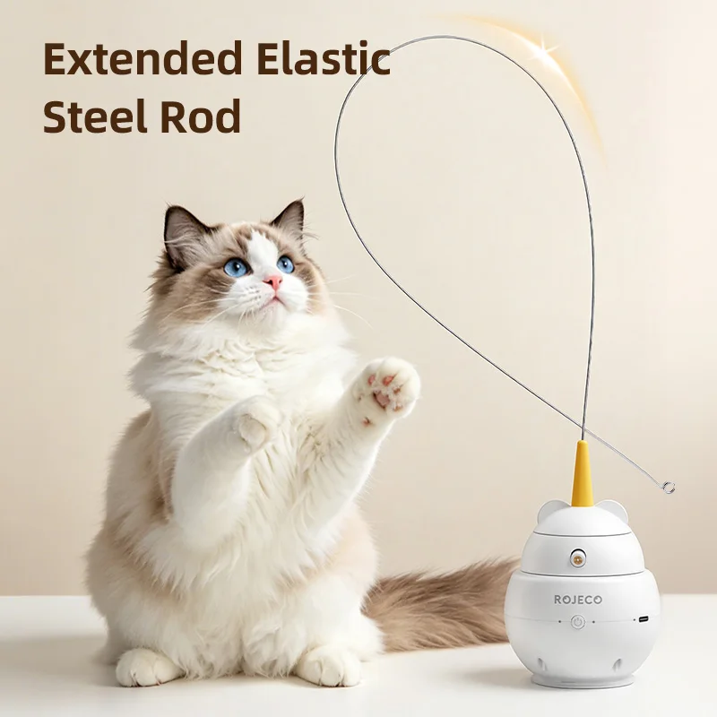 ⭐ ROJECO 2‑in‑1 Laser Smart Cat Toy – Automatic Feather Teaser & Induction Play - Image 3