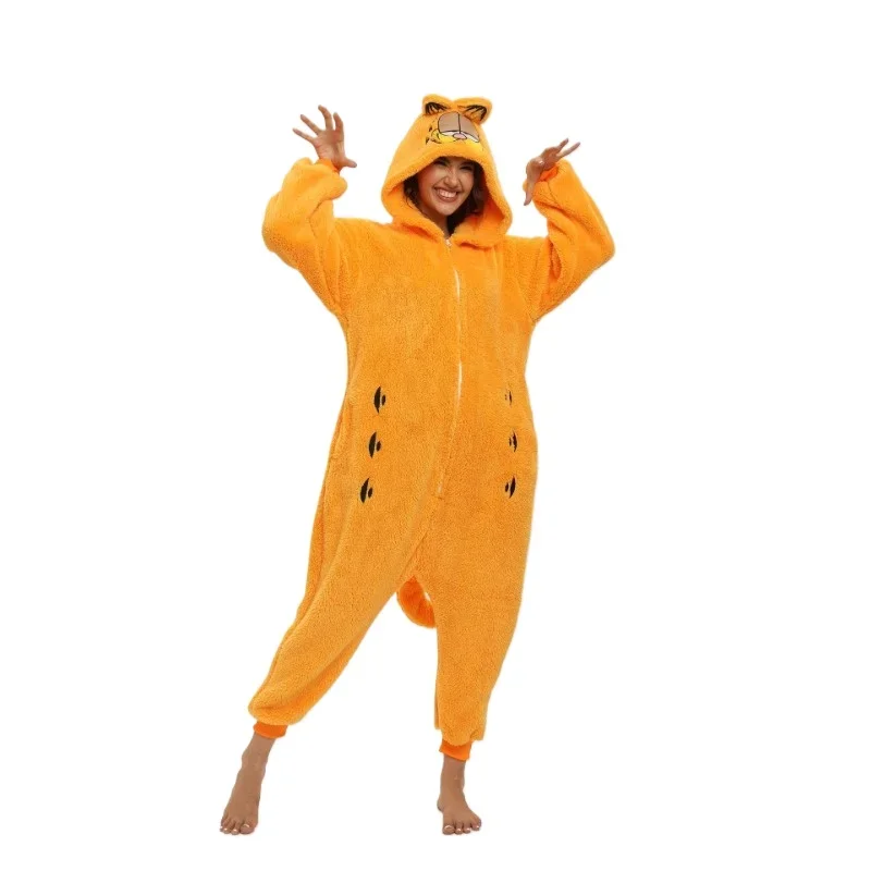⭐ Ginger Cat Cosplay Onesie – Unisex Animal Pajamas for Adults & Kids - Image 2