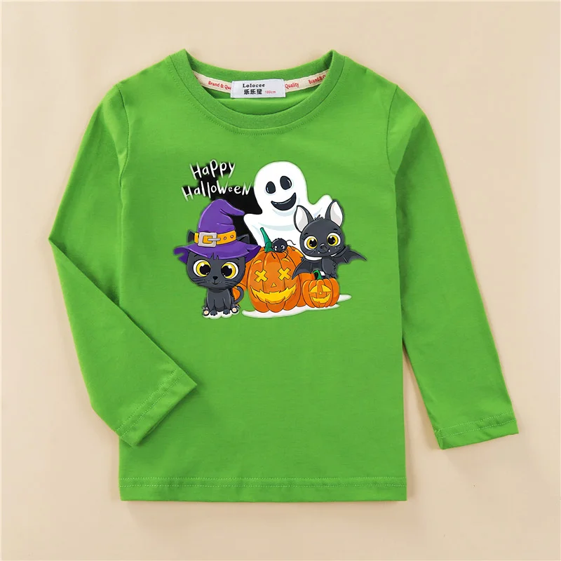 ⭐ Halloween Pumpkin Kids Long Sleeve – Cartoon Autumn Tee (3–14T) - Image 9