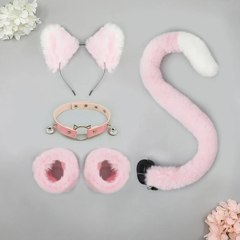 ⭐Cat Ear & Tail Cosplay Set with Plush Wristband and Bell Choker – Cute Lolita Dress‑Up Accessories - Image 6