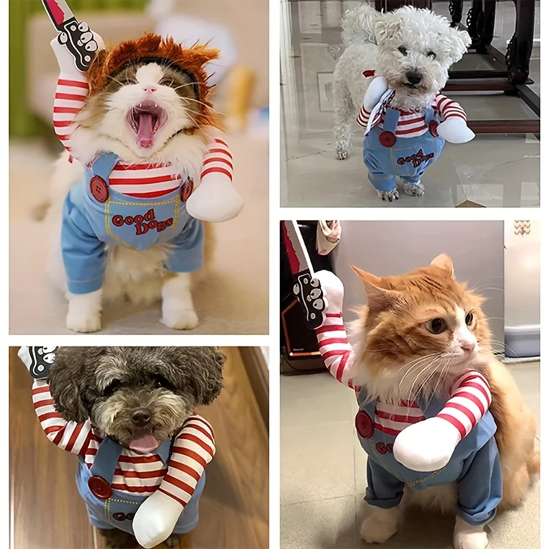 ⭐ Funny Bloody Doll Pet Transformation Costume