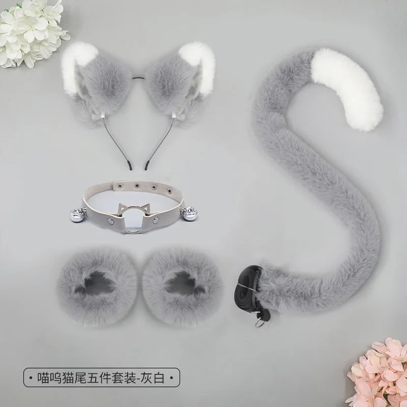 ⭐Cat Ear & Tail Cosplay Set with Plush Wristband and Bell Choker – Cute Lolita Dress‑Up Accessories - Image 12