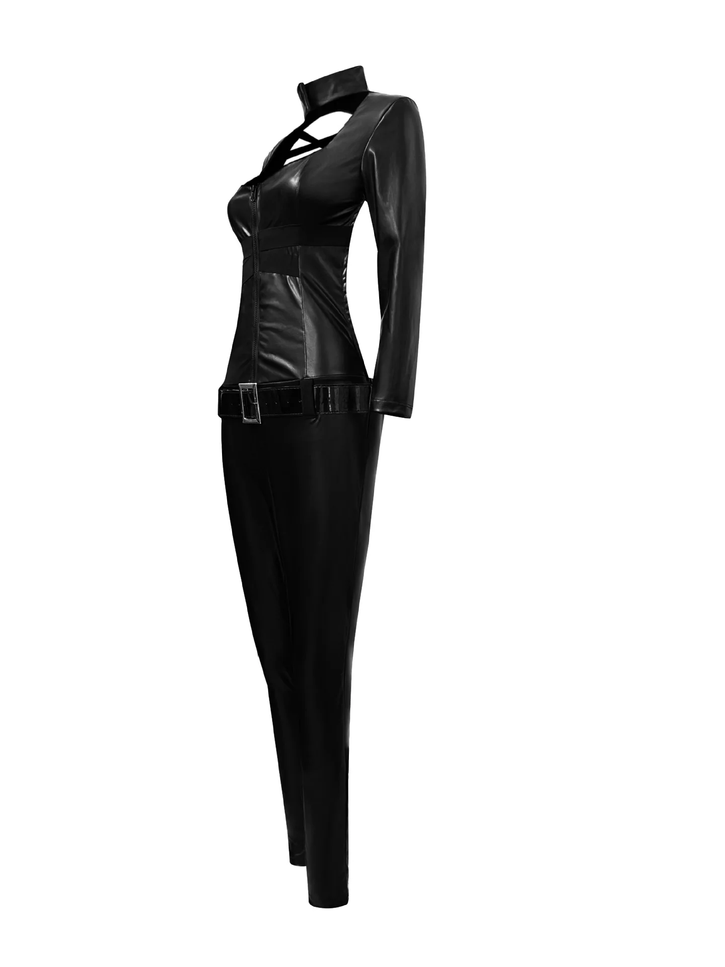 ⭐ Black Cat Superhero Cosplay Set – Backless Tenue Ecolière & Masked Halloween Style - Image 20