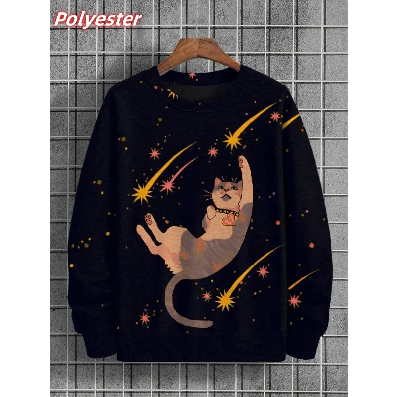 ⭐ Pumpkin Cat Pattern Hoodie for Men – 3D Printed Autumn Pullover - Image 9