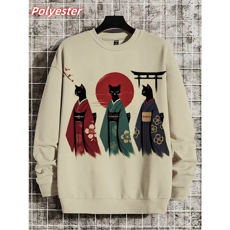 ⭐ Pumpkin Cat Pattern Hoodie for Men – 3D Printed Autumn Pullover - Image 7