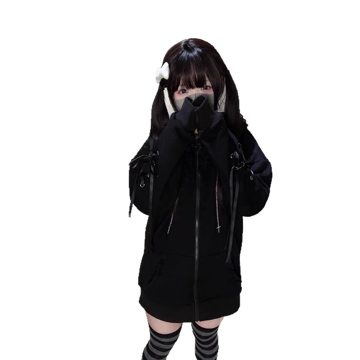 ⭐ Kawaii Cat Ears Bandage Hoodie – Aesthetic Streetwear - Image 6