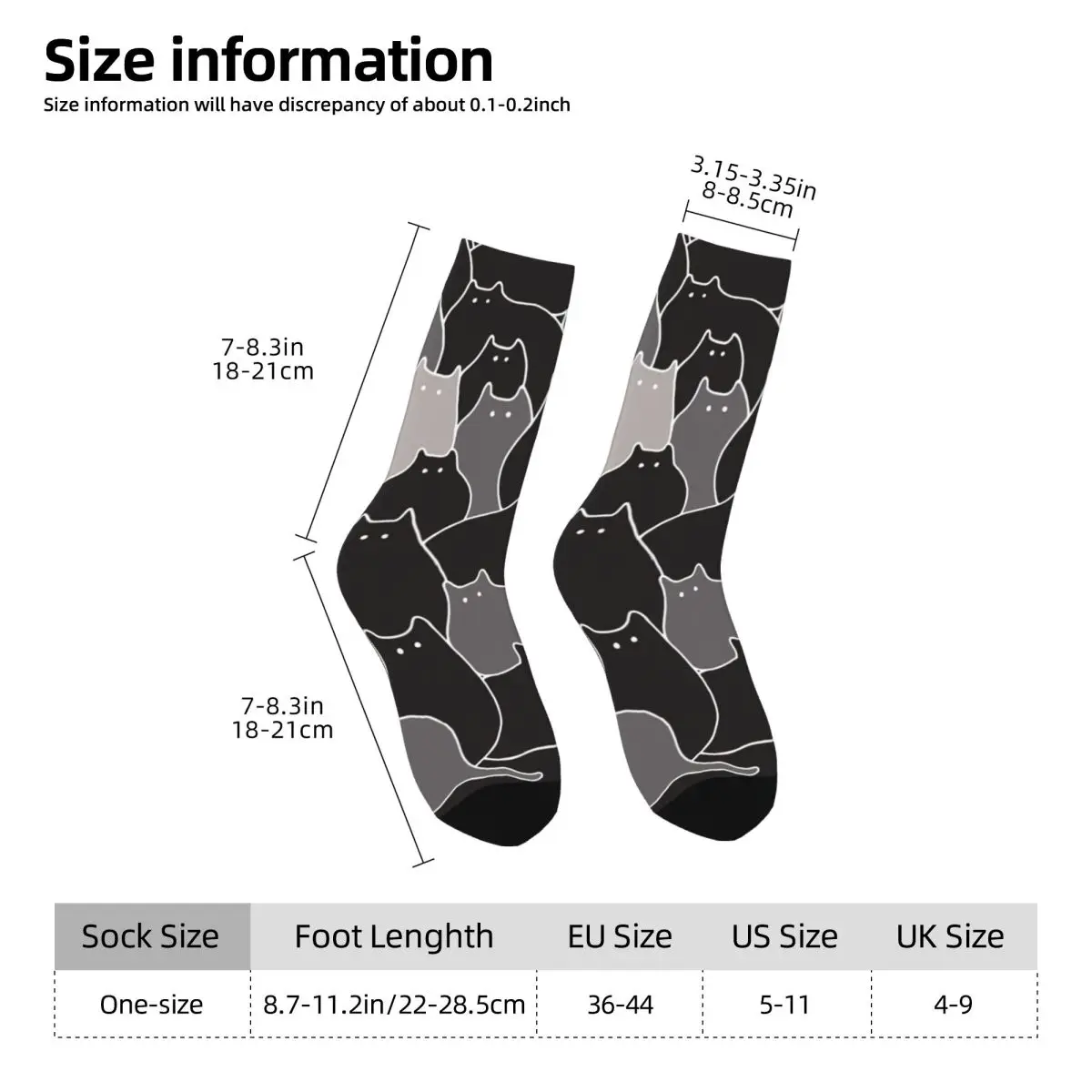 ⭐ Fun Black Cat Stockings — Lots of Cats Gothic Socks - Image 5