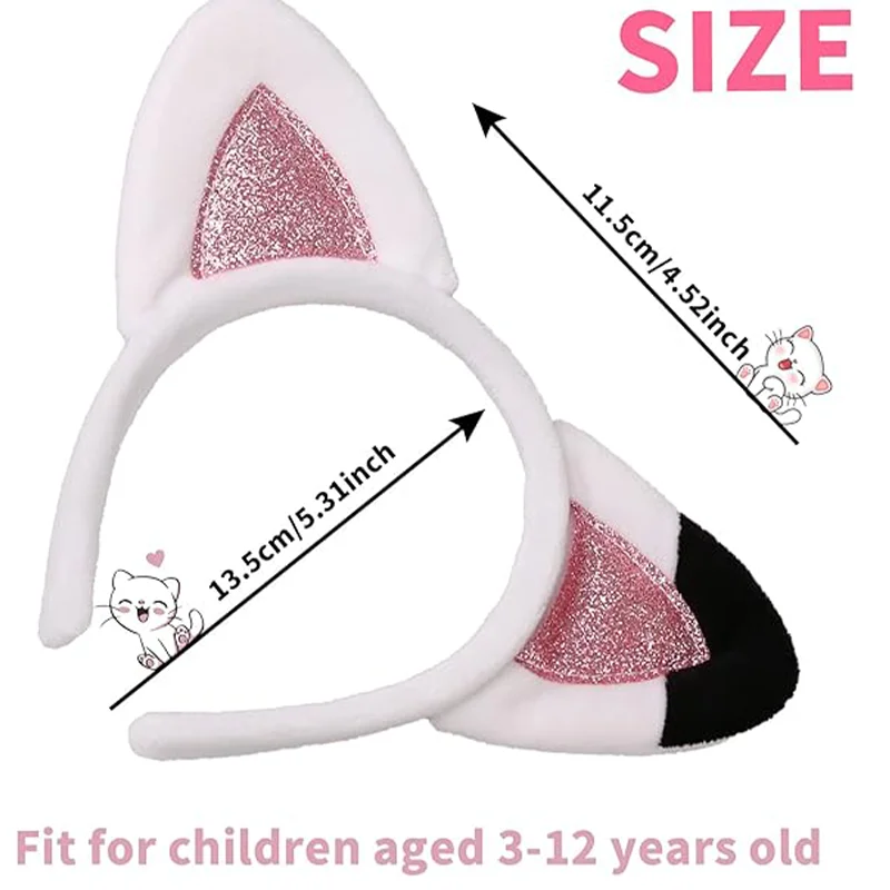 ⭐ Cute Baby Girls Cat Ears Glitter Headband – Kawaii Toddler Party Accessory - Image 6