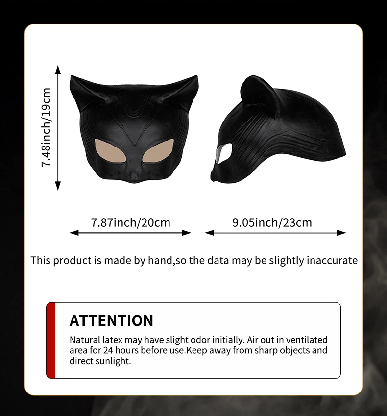 ⭐Realistic Latex Cat Mask – Soft Half‑Face Cosplay for Masquerade & Carnival - Image 6