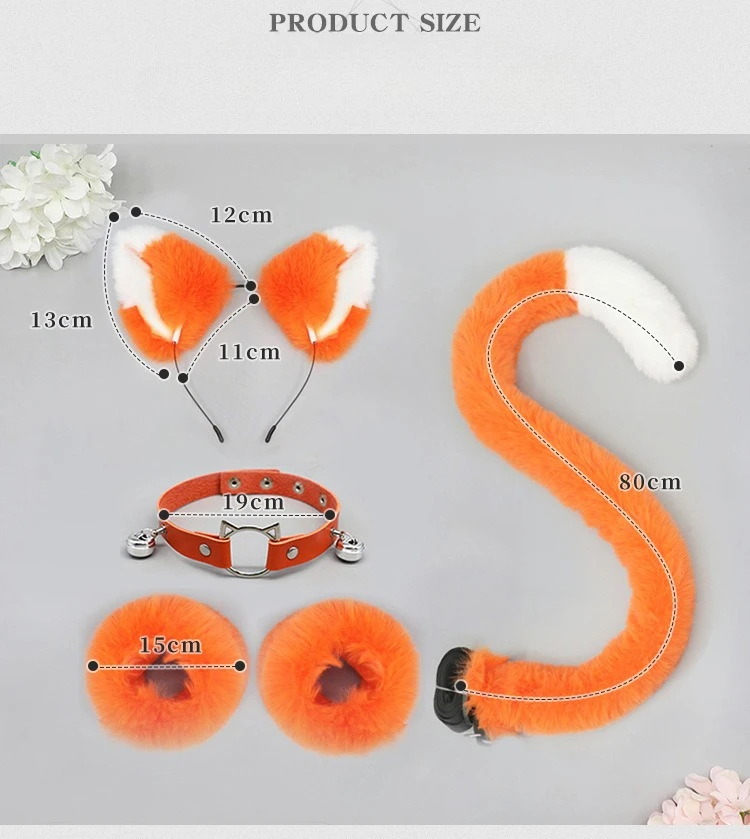 ⭐Cat Ear & Tail Cosplay Set with Plush Wristband and Bell Choker – Cute Lolita Dress‑Up Accessories - Image 20