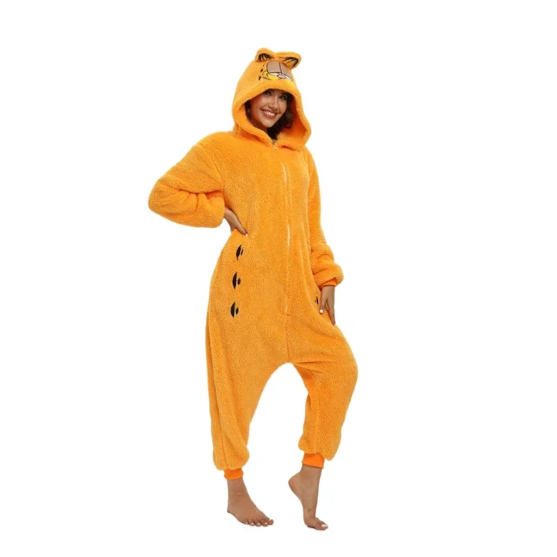 ⭐ Ginger Cat Cosplay Onesie – Unisex Animal Pajamas for Adults & Kids - Image 6