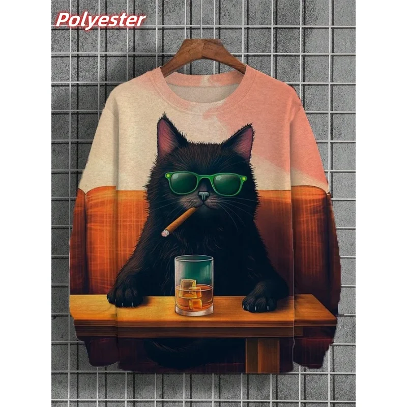 ⭐ Pumpkin Cat Pattern Hoodie for Men – 3D Printed Autumn Pullover - Image 11
